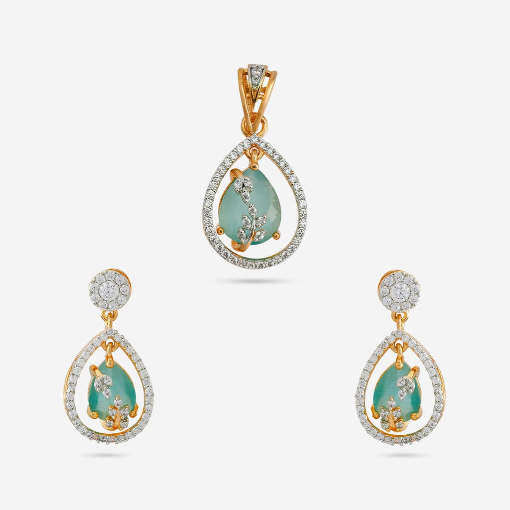 Zircon Pendant Set Zircon Pendant Earring 182481