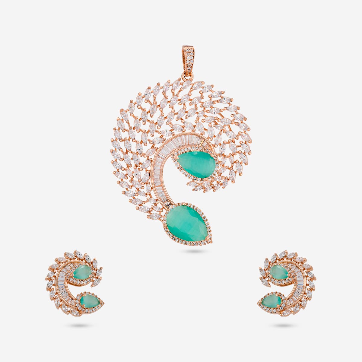 Zircon Pendant Set Zircon Pendant Earring 197805