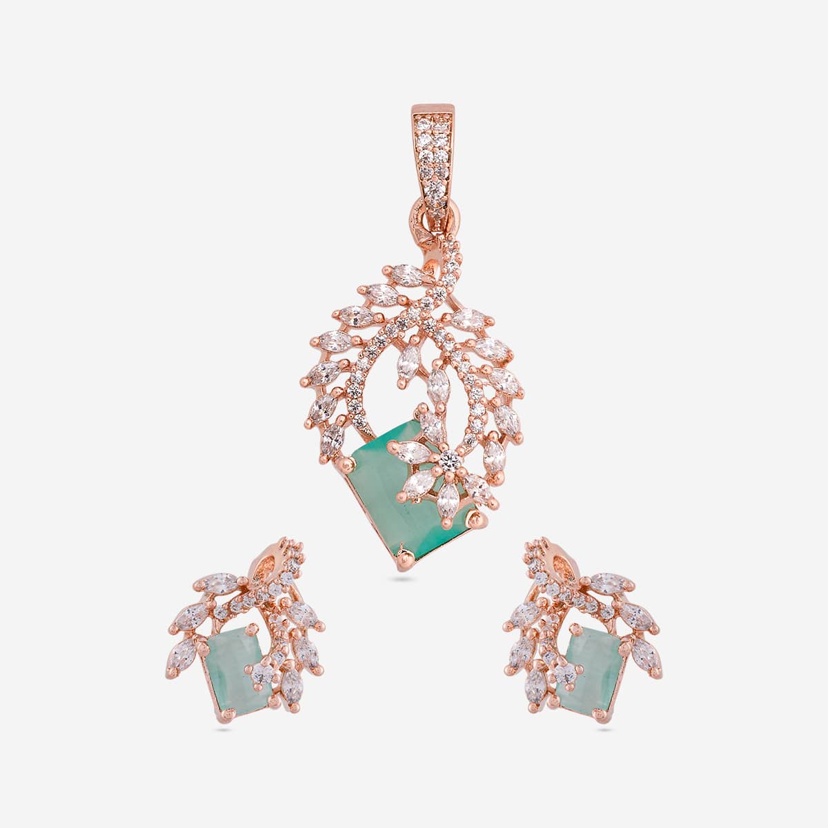 Zircon Pendant Set Zircon Pendant Earring 200540
