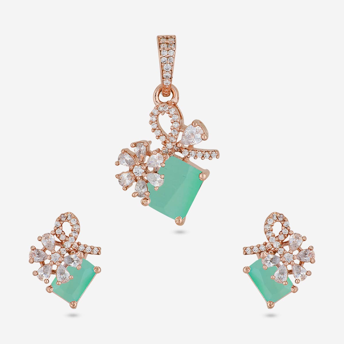 Zircon Pendant Set Zircon Pendant Earring 200541
