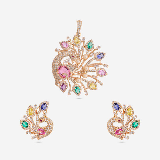 Zircon Pendant Set Zircon Pendant Earring 200263