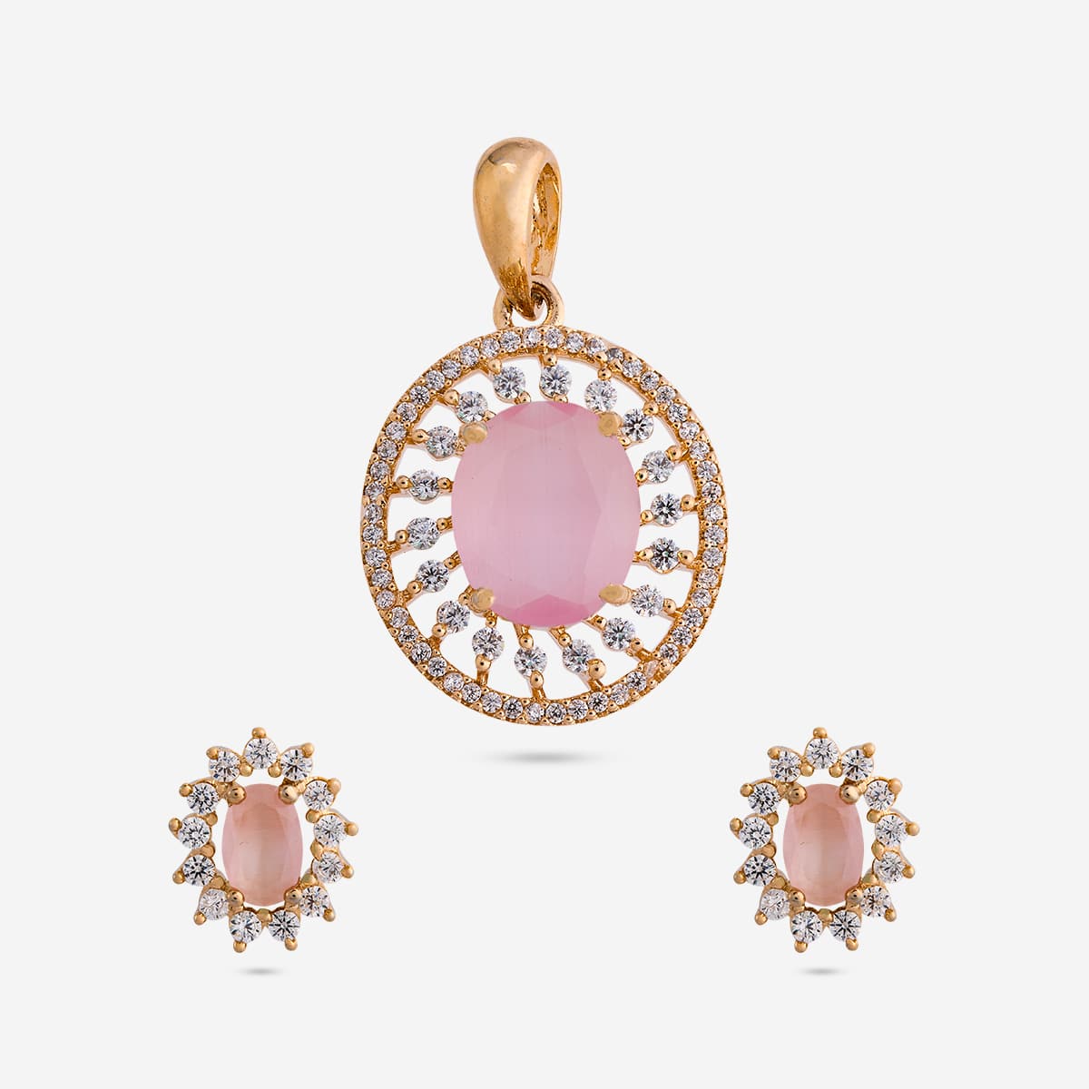 Zircon Pendant Set Zircon Pendant Earring 182055