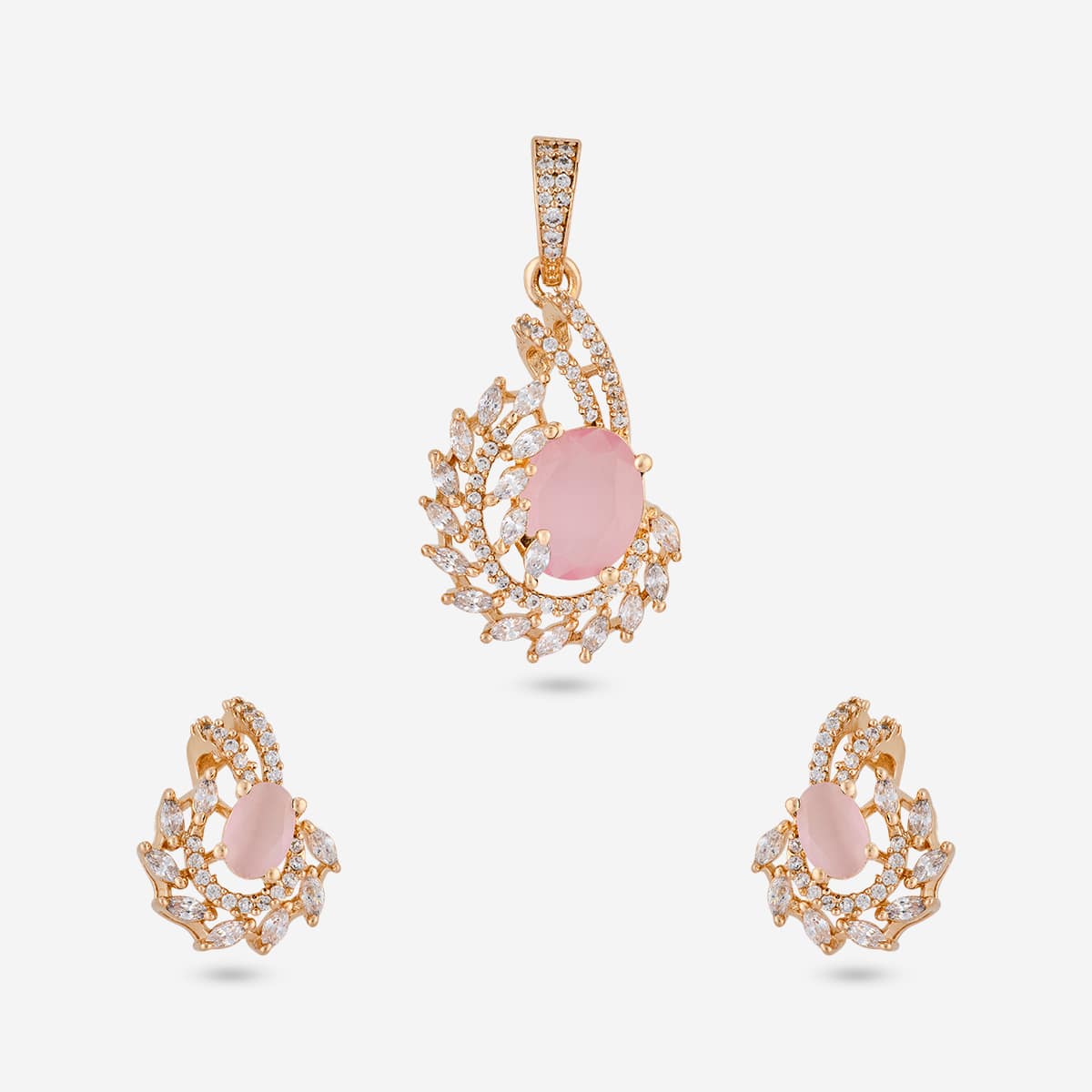 Zircon Pendant Set Zircon Pendant Earring 202363