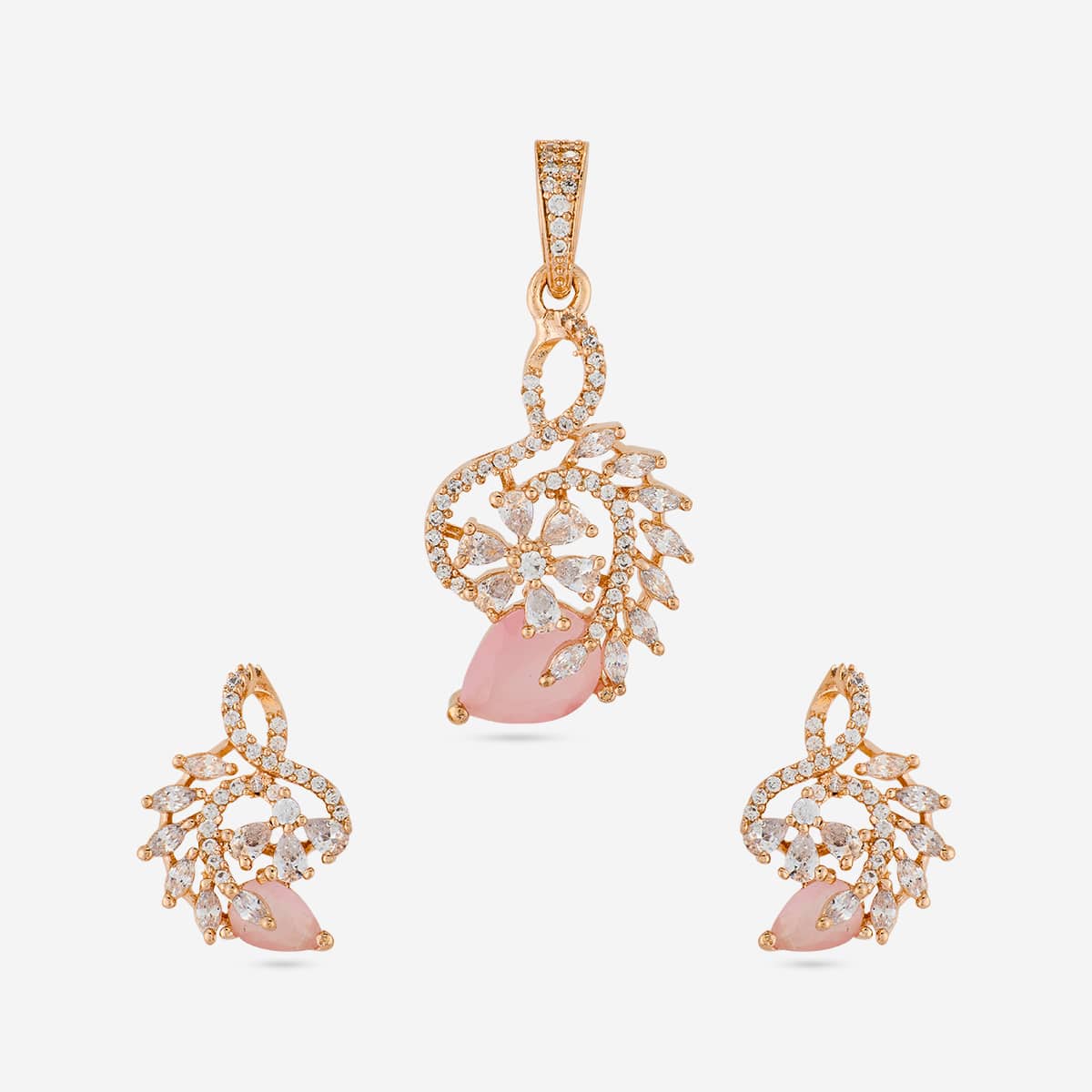 Zircon Pendant Set Zircon Pendant Earring 202364