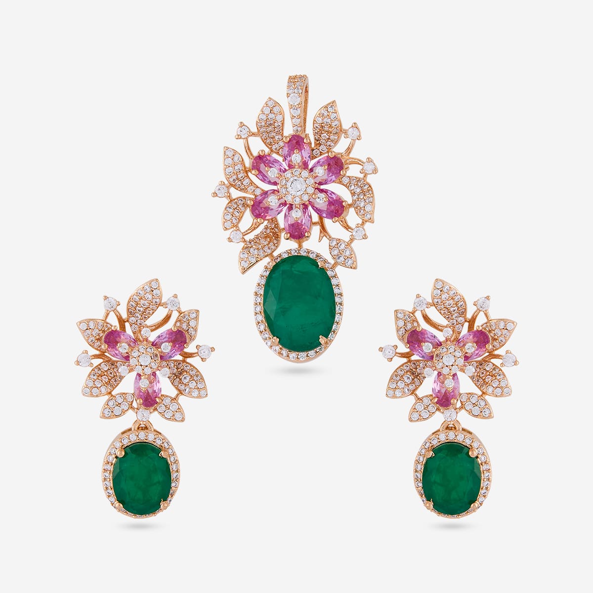 Zircon Pendant Set Zircon Pendant Earring 198952