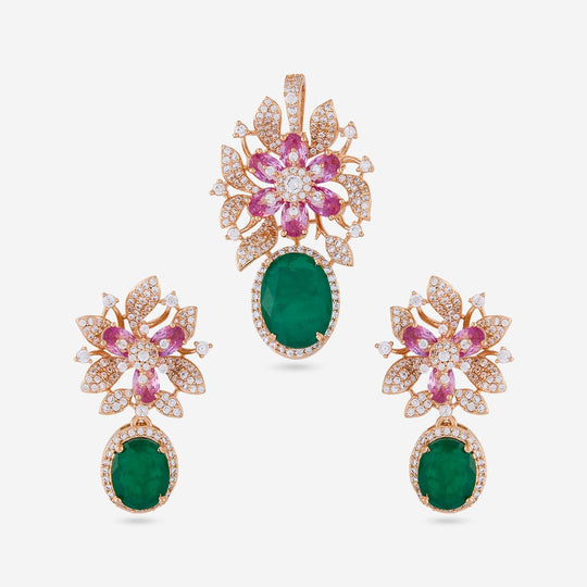 Zircon Pendant Set Zircon Pendant Earring 198952