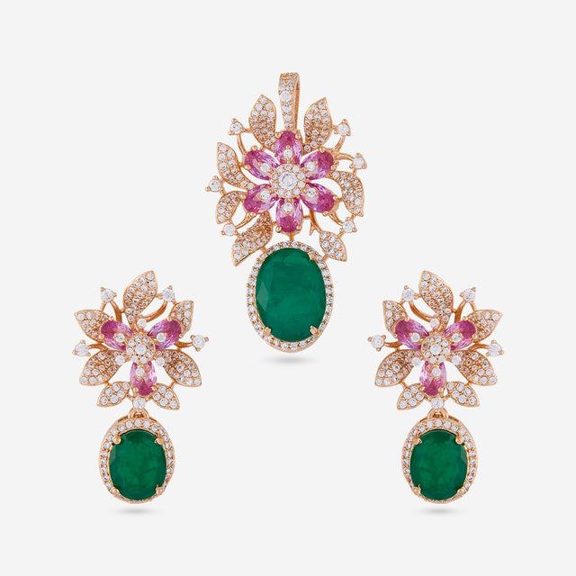Zircon Pendant Set Zircon Pendant Earring 198952