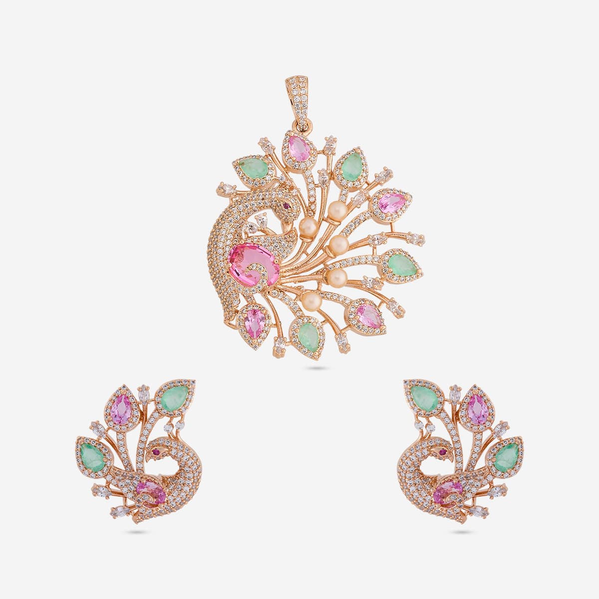 Zircon Pendant Set Zircon Pendant Earring 200263