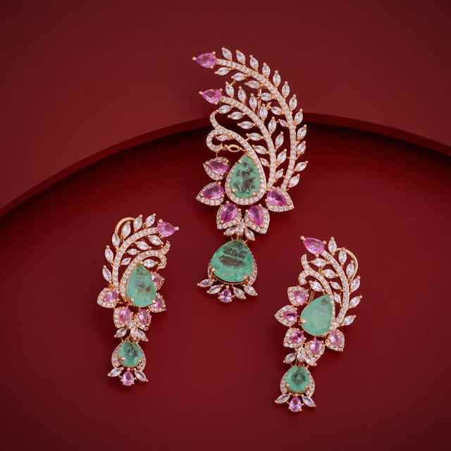 Zircon Pendant Set Zircon Pendant Earring 200265