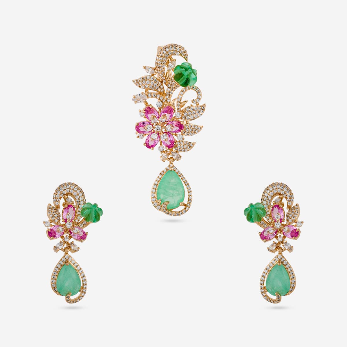 Zircon Pendant Set Zircon Pendant Earring 200314