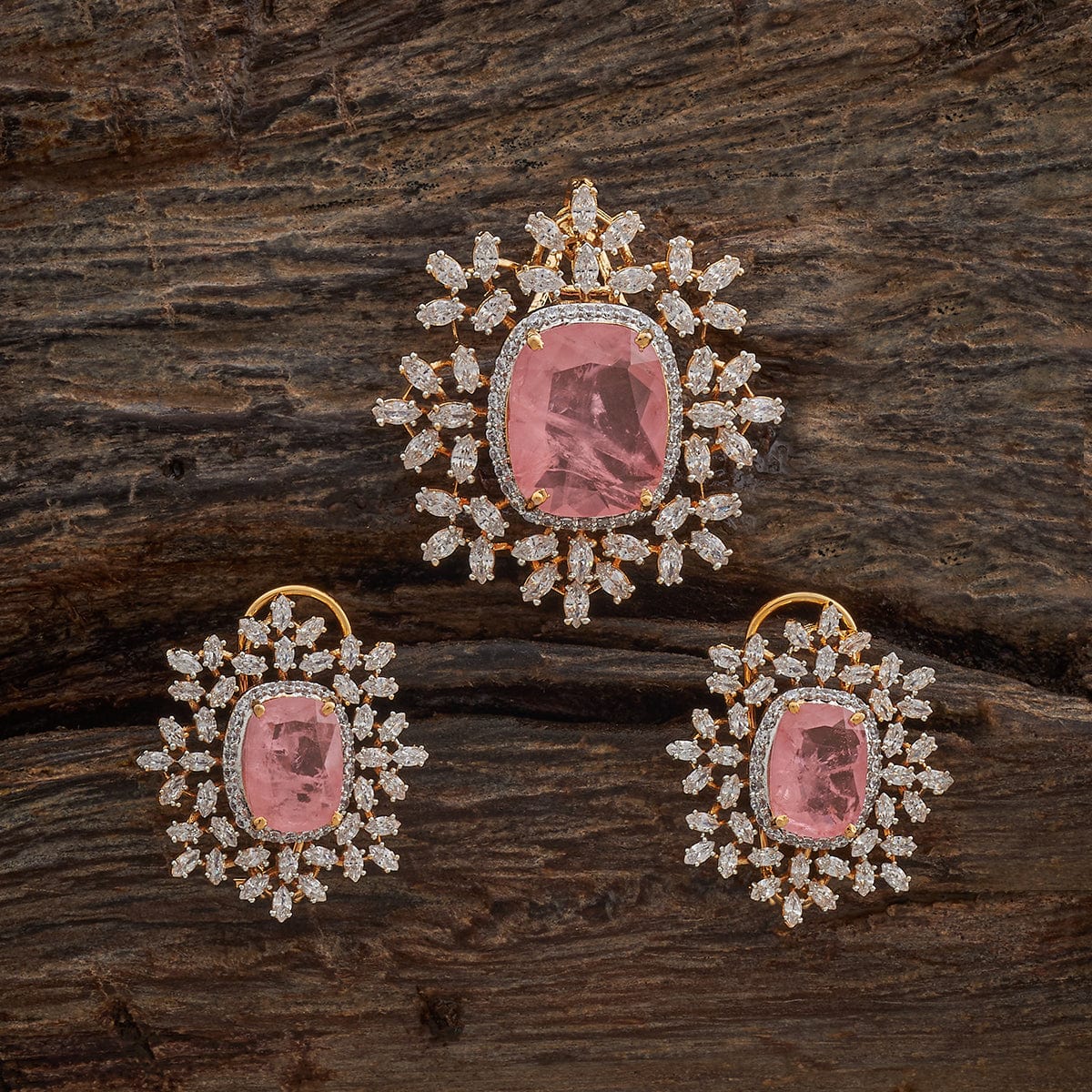 Zircon Pendant Set Zircon Pendant Earring 180324