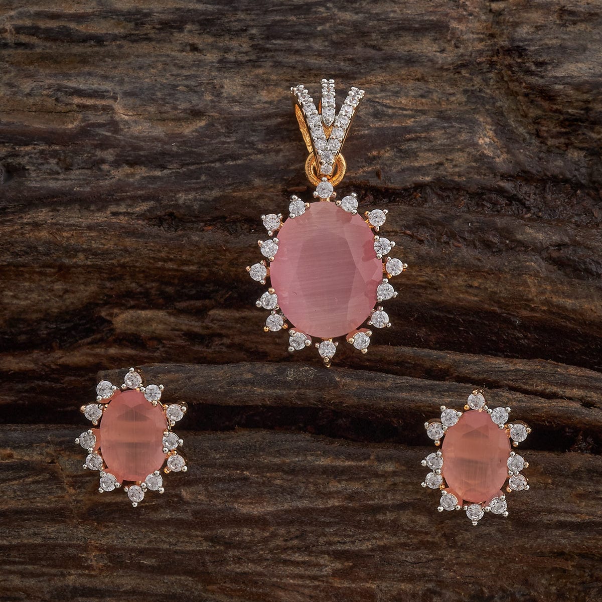 Zircon Pendant Set Zircon Pendant Earring 182476