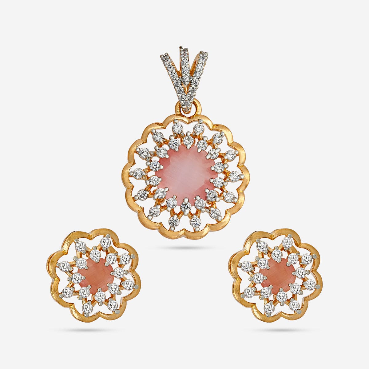 Zircon Pendant Set Zircon Pendant Earring 182478