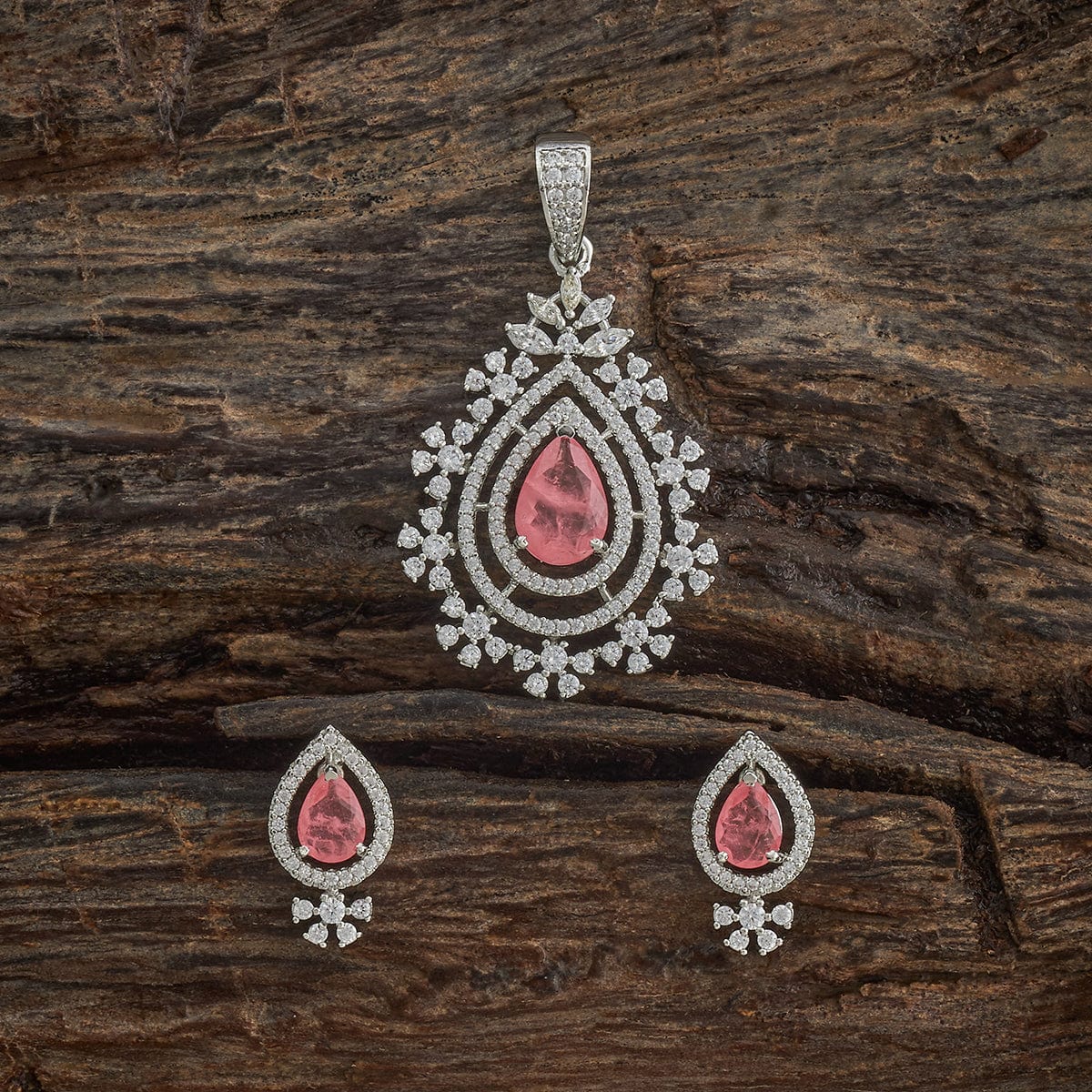 Zircon Pendant Set Zircon Pendant Earring 182054