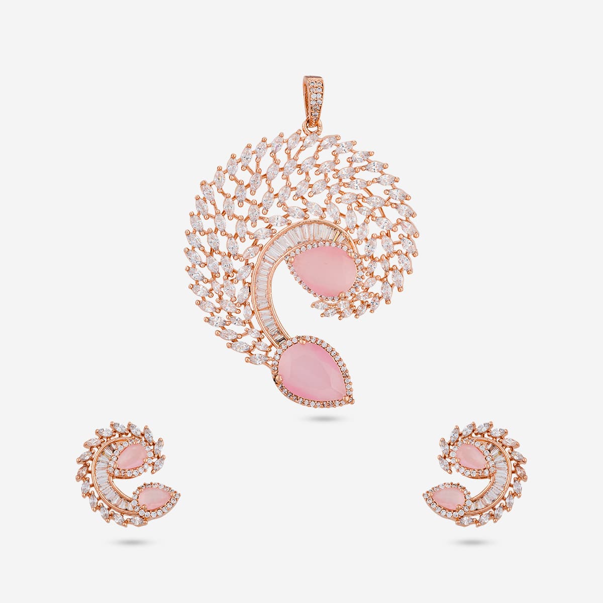 Zircon Pendant Set Zircon Pendant Earring 197805