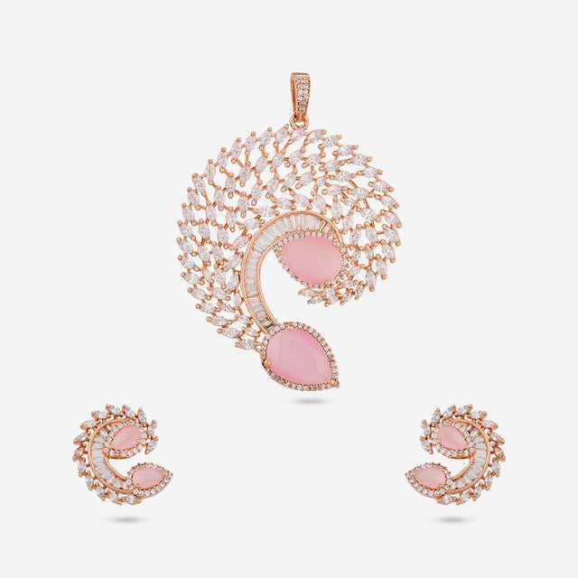 Zircon Pendant Set Zircon Pendant Earring 197805