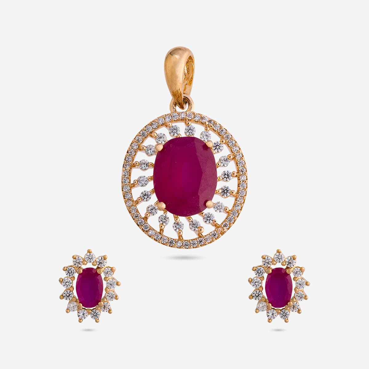 Zircon Pendant Set Zircon Pendant Earring 182055