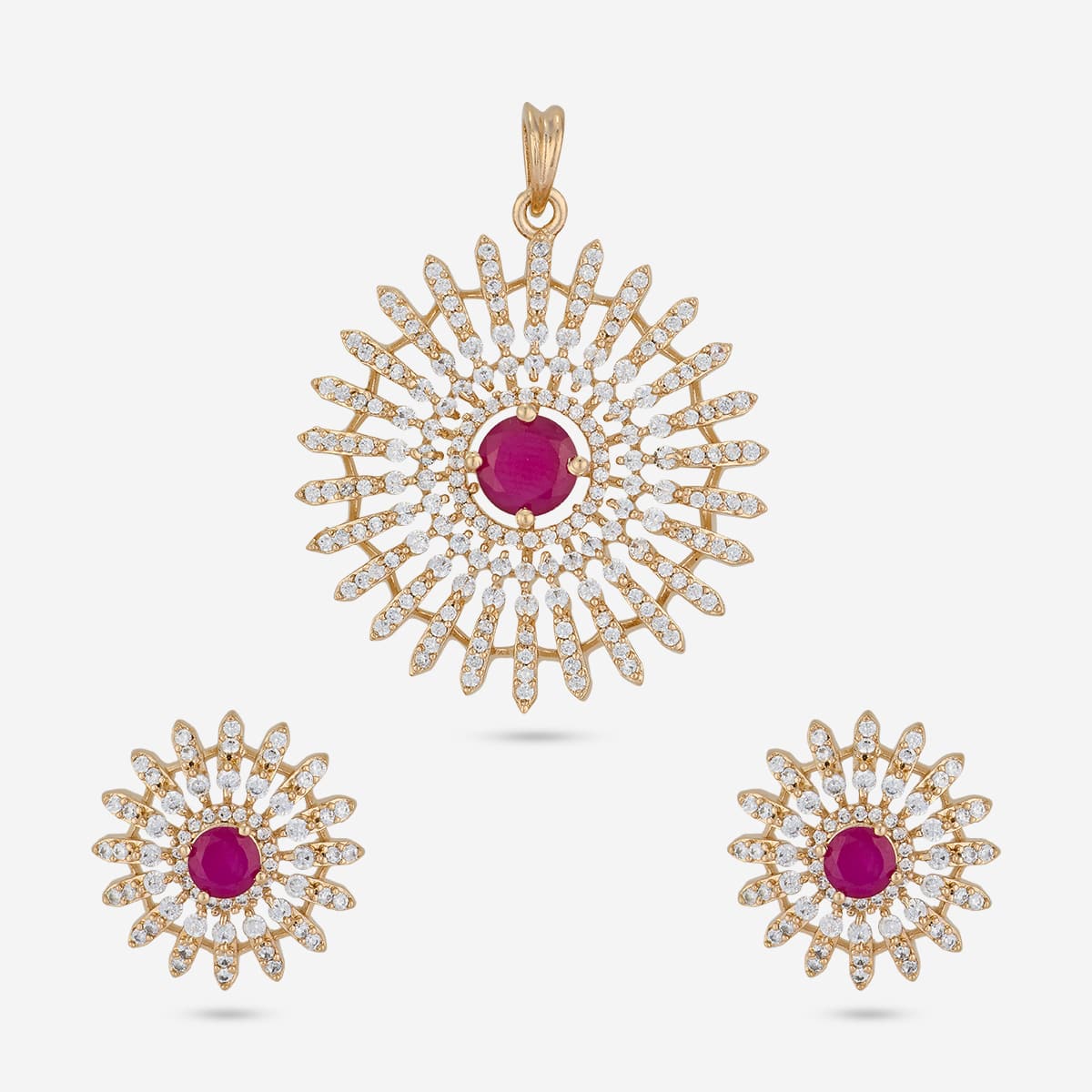 Zircon Pendant Set Zircon Pendant Earring 197433