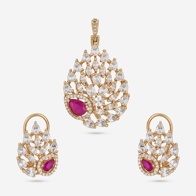 Zircon Pendant Set Zircon Pendant Earring 200528