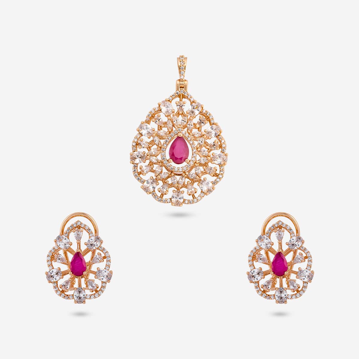 Zircon Pendant Set Zircon Pendant Earring 200529