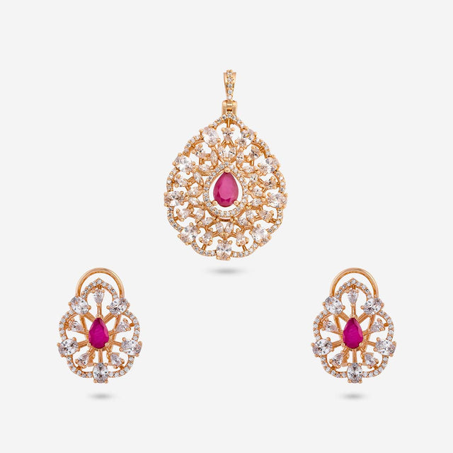 Zircon Pendant Set Zircon Pendant Earring 200529