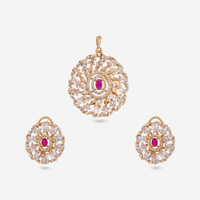 Zircon Pendant Set Zircon Pendant Earring 200530