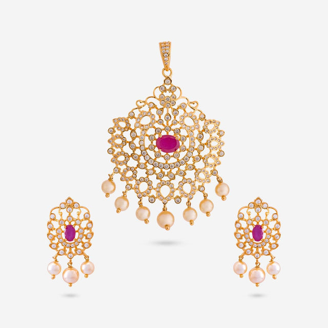 Zircon Pendant Set Zircon Pendant Earring 197138