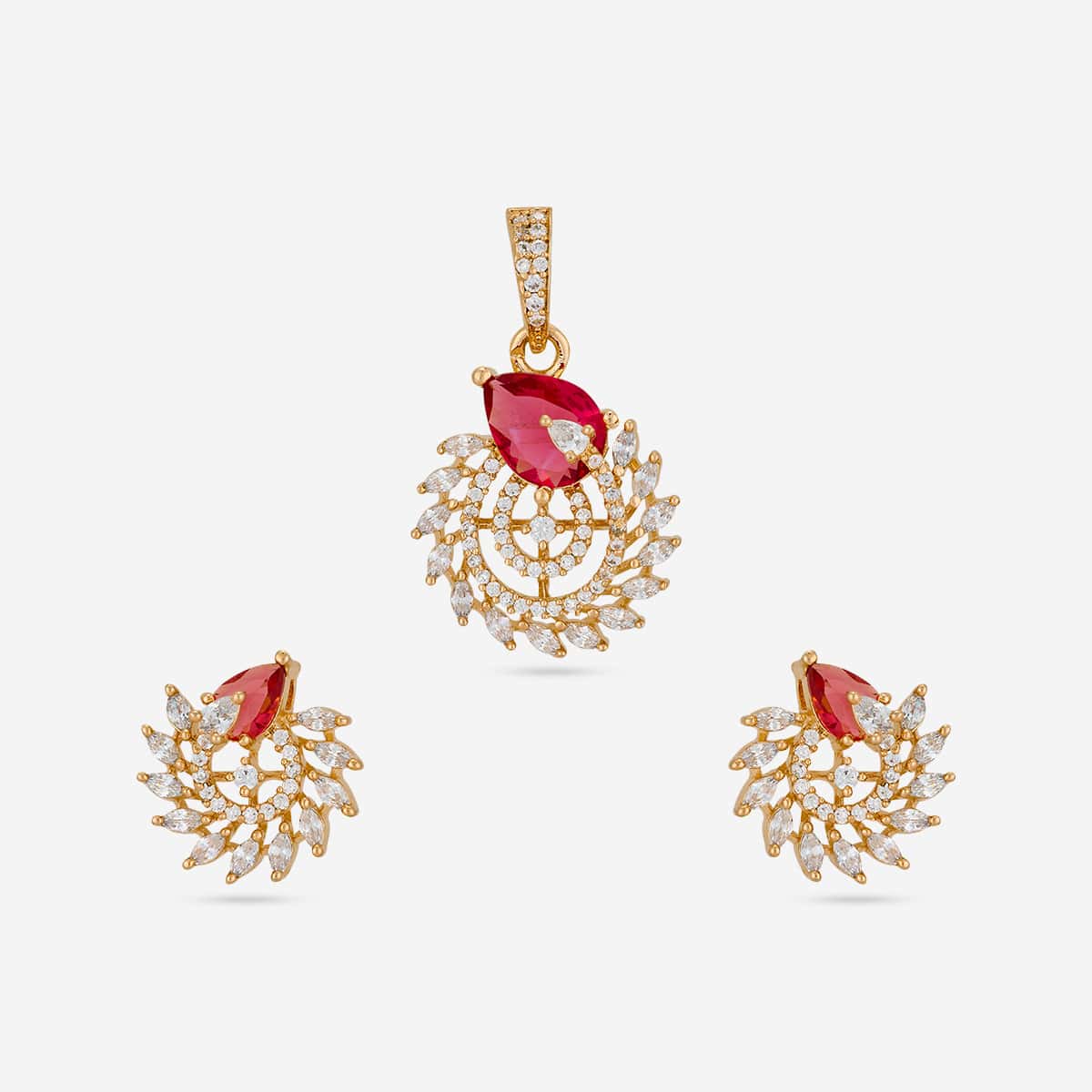Zircon Pendant Set Zircon Pendant Earring 200539