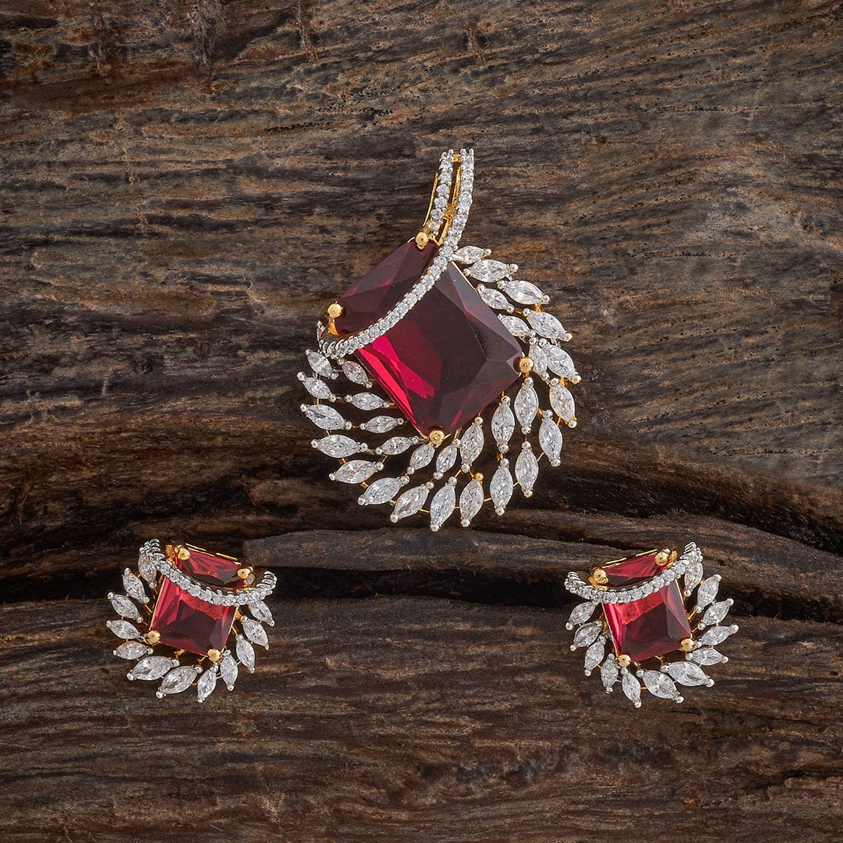 Zircon Pendant Set Zircon Pendant Earring 181542