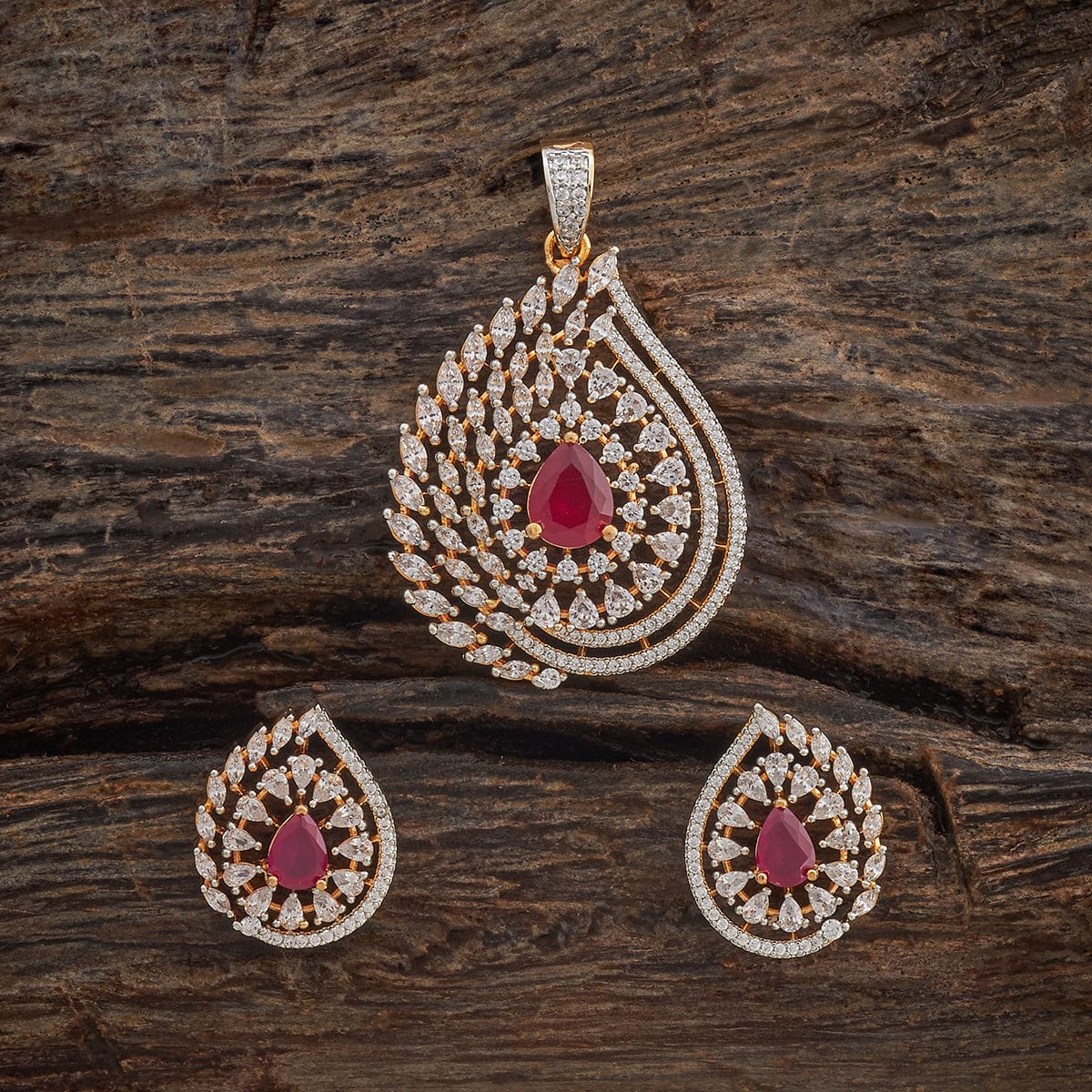 Zircon Pendant Set Zircon Pendant Earring 182053