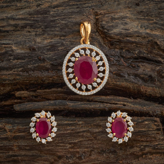 Zircon Pendant Set Zircon Pendant Earring 182055
