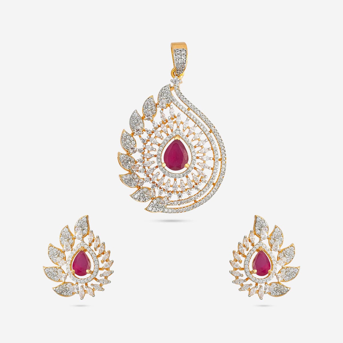 Zircon Pendant Set Zircon Pendant Earring 182431
