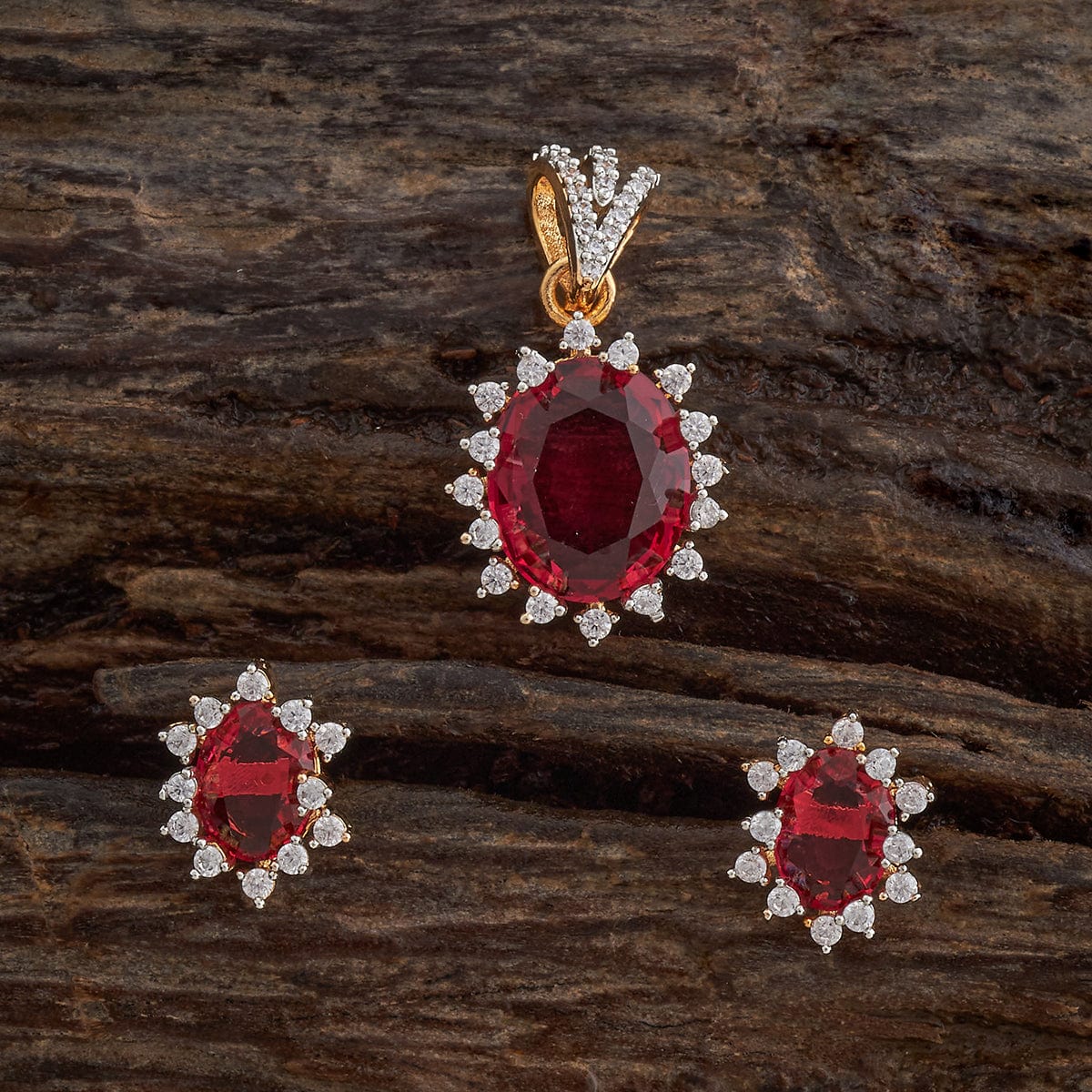 Zircon Pendant Set Zircon Pendant Earring 182476