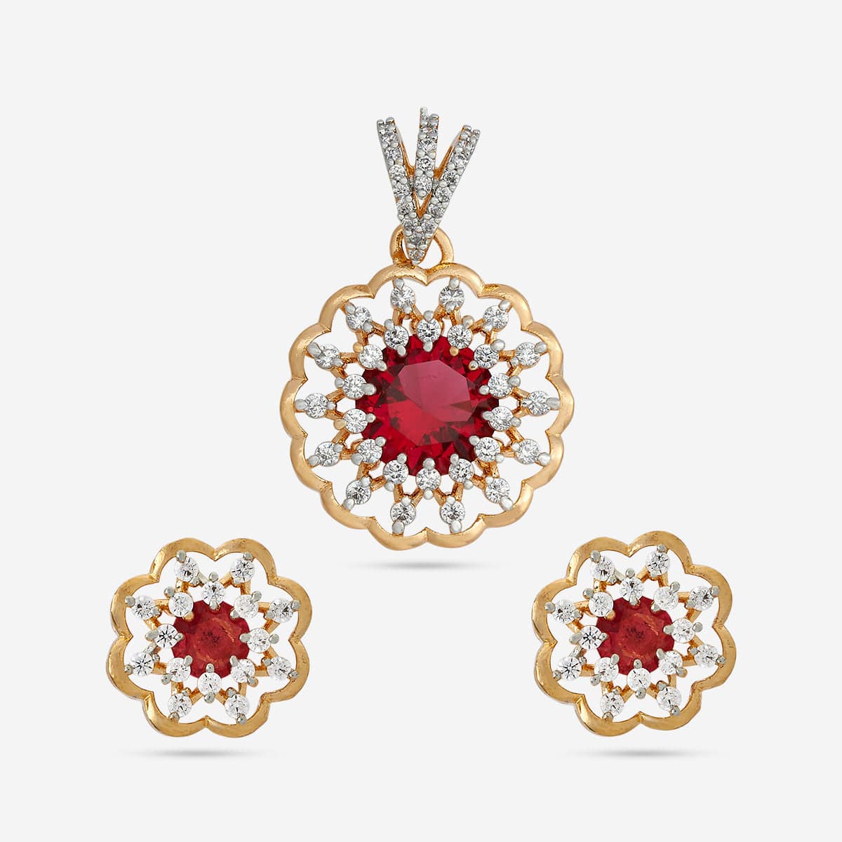 Zircon Pendant Set Zircon Pendant Earring 182478