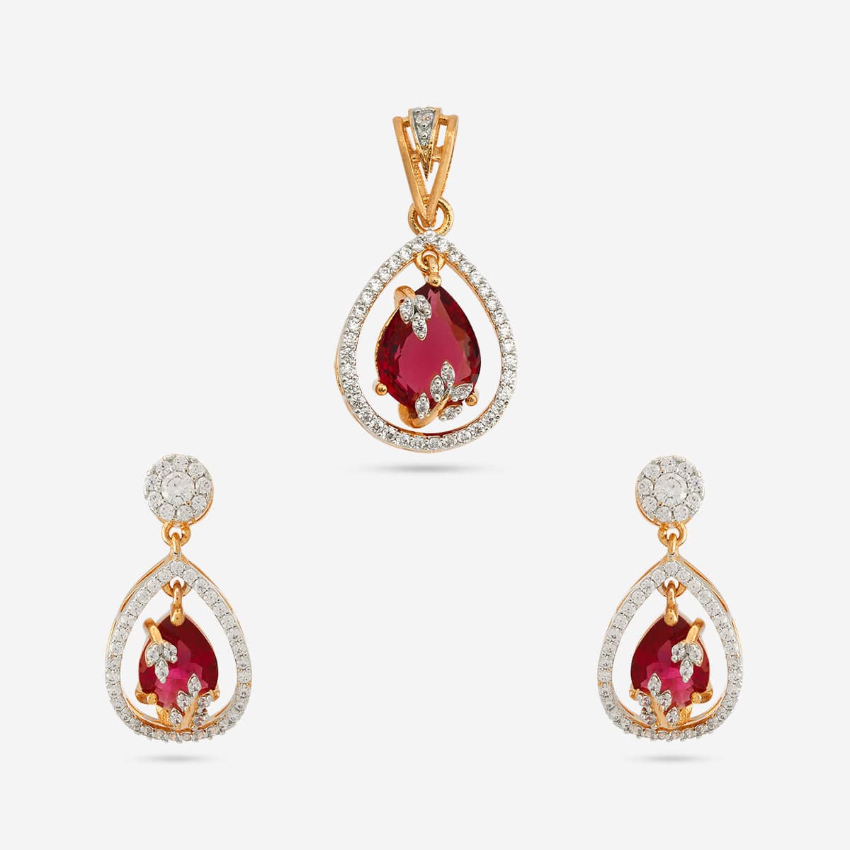 Zircon Pendant Set Zircon Pendant Earring 182481