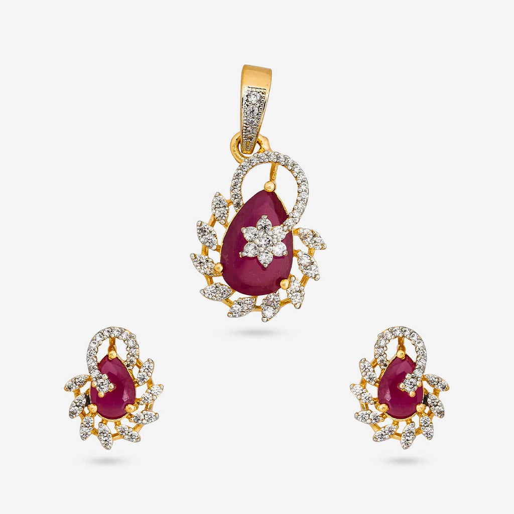 Zircon Pendant Set Zircon Pendant Earring 193732