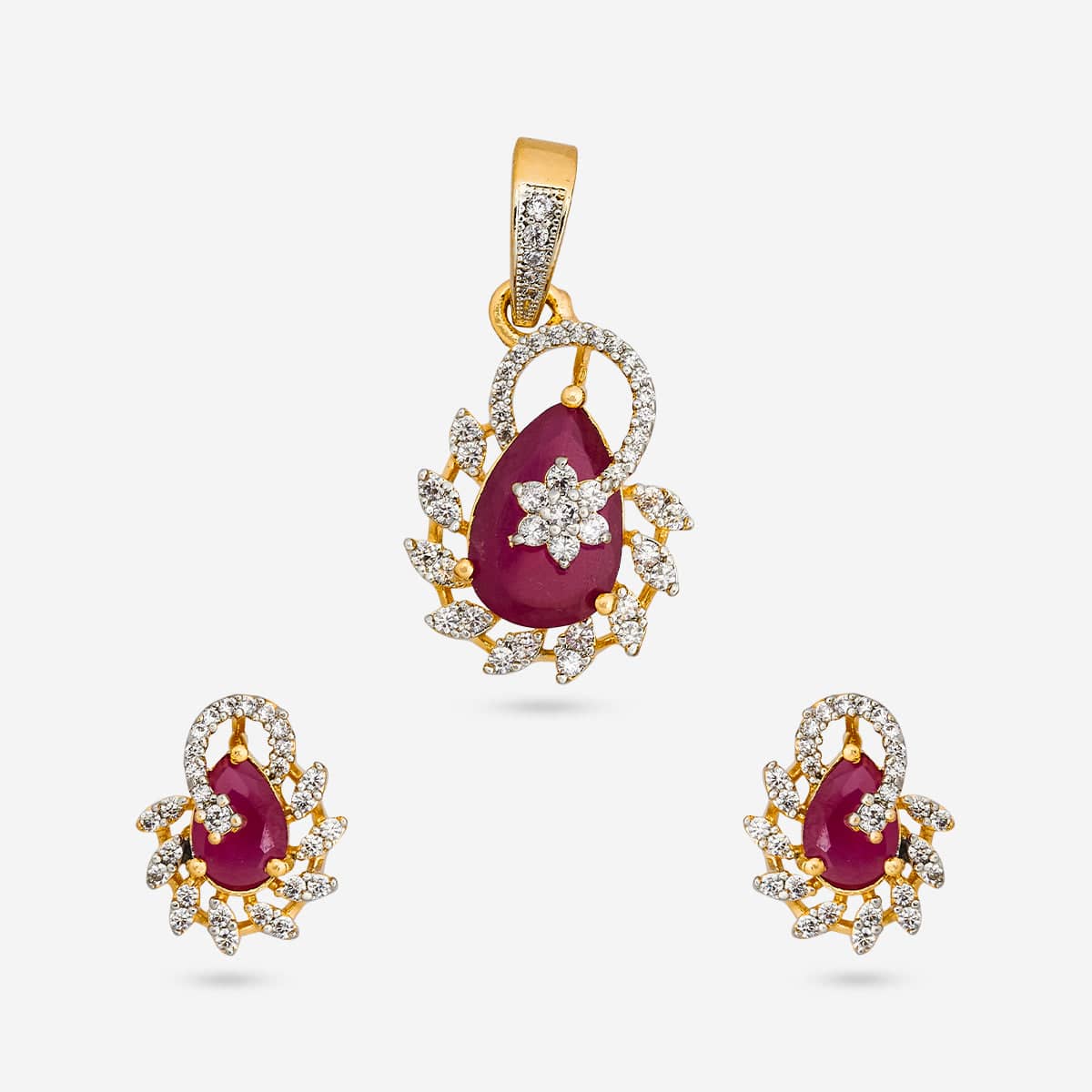 Zircon Pendant Set Zircon Pendant Earring 193732