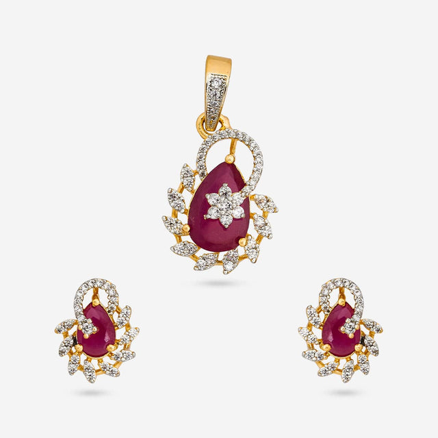 Zircon Pendant Set Zircon Pendant Earring 193732