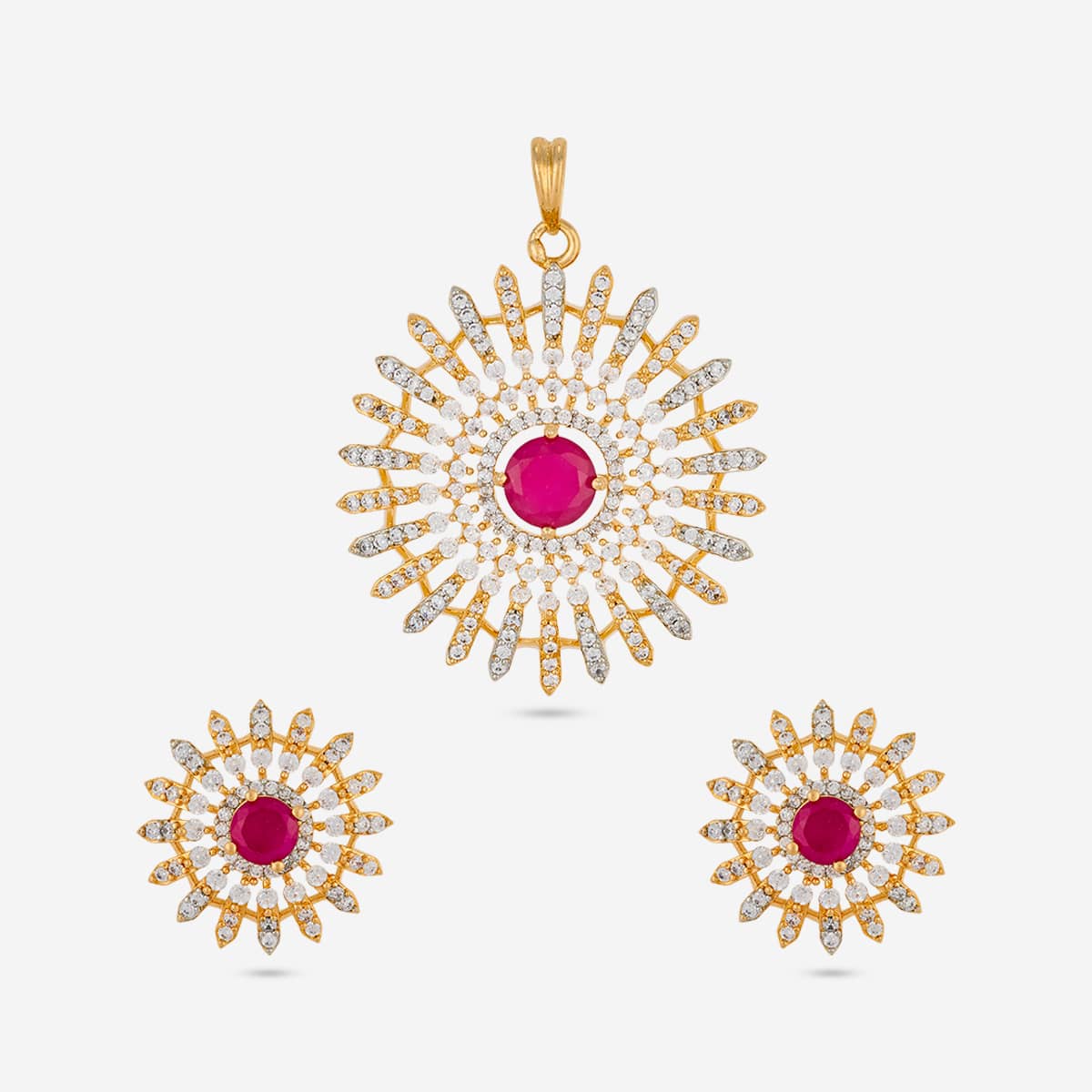 Zircon Pendant Set Zircon Pendant Earring 197433