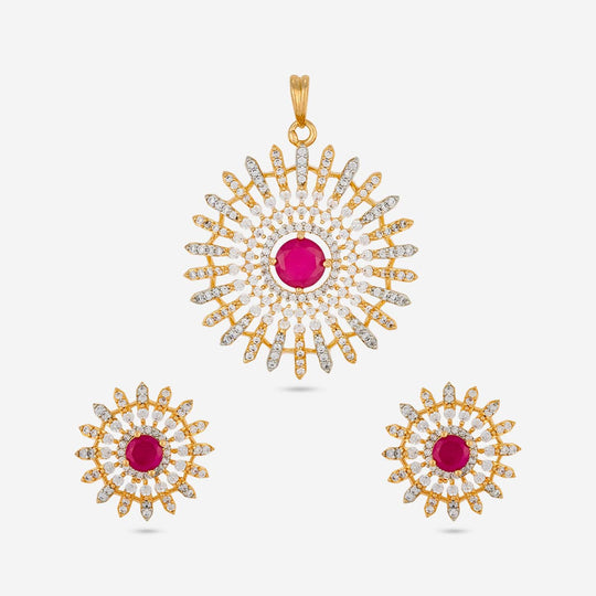 Zircon Pendant Set Zircon Pendant Earring 197433