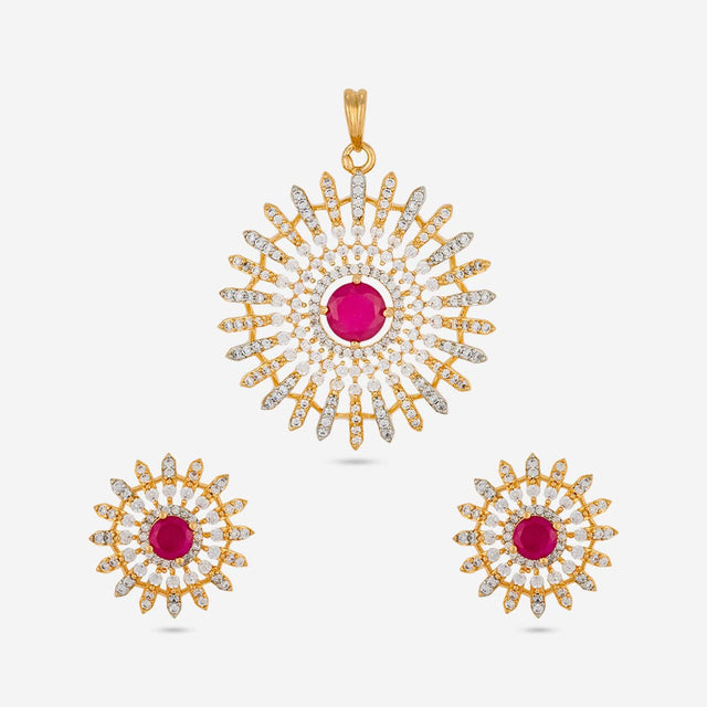Zircon Pendant Set Zircon Pendant Earring 197433