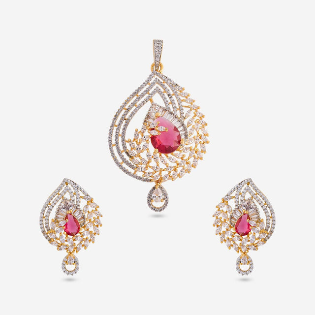 Zircon Pendant Set Zircon Pendant Earring 197806