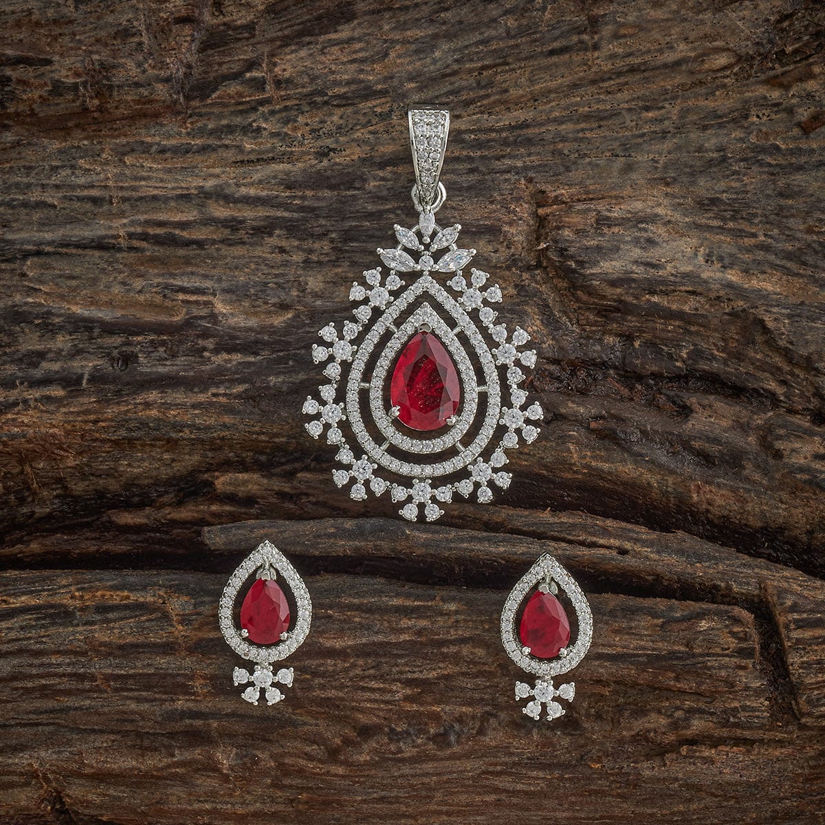 Zircon Pendant Set Zircon Pendant Earring 182054