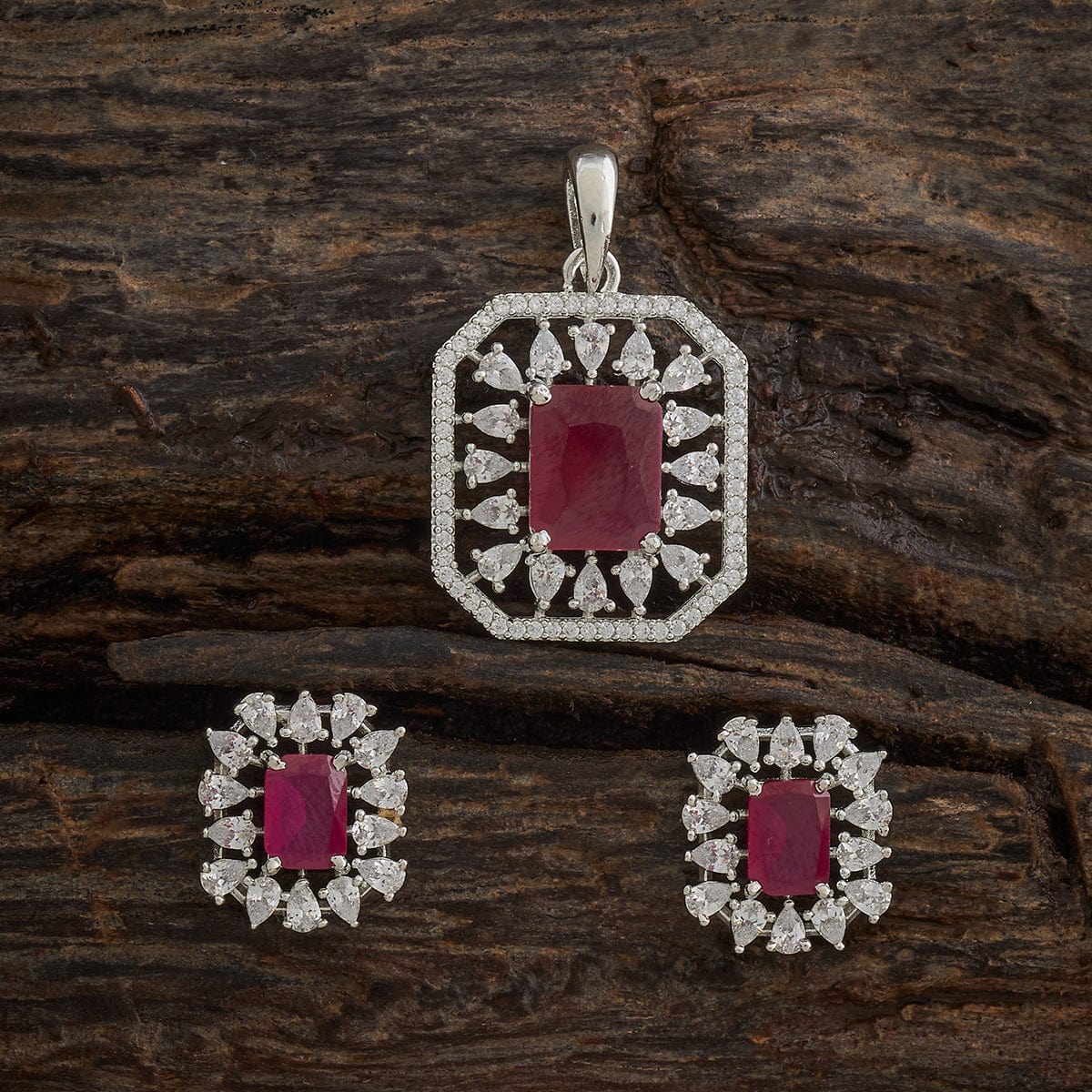 Zircon Pendant Set Zircon Pendant Earring 182056