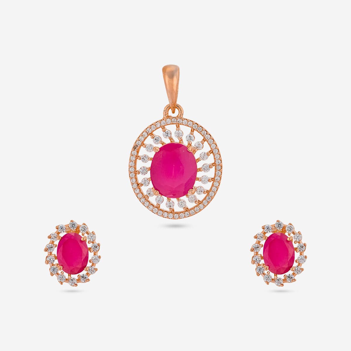 Zircon Pendant Set Zircon Pendant Earring 182055