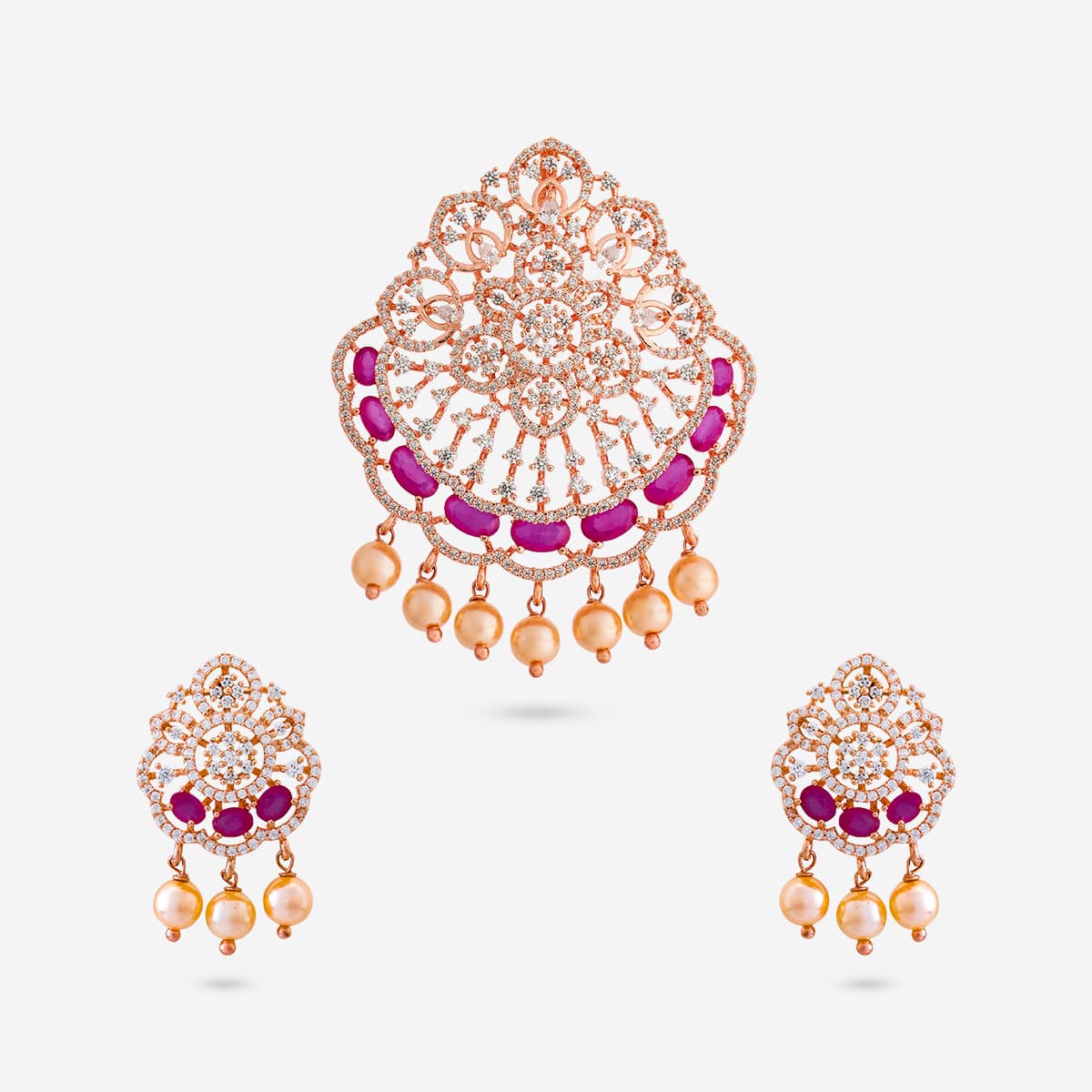 Zircon Pendant Set Zircon Pendant Earring 197137
