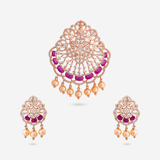 Zircon Pendant Set Zircon Pendant Earring 197137