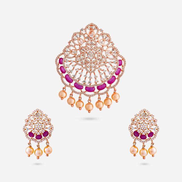 Zircon Pendant Set Zircon Pendant Earring 197137