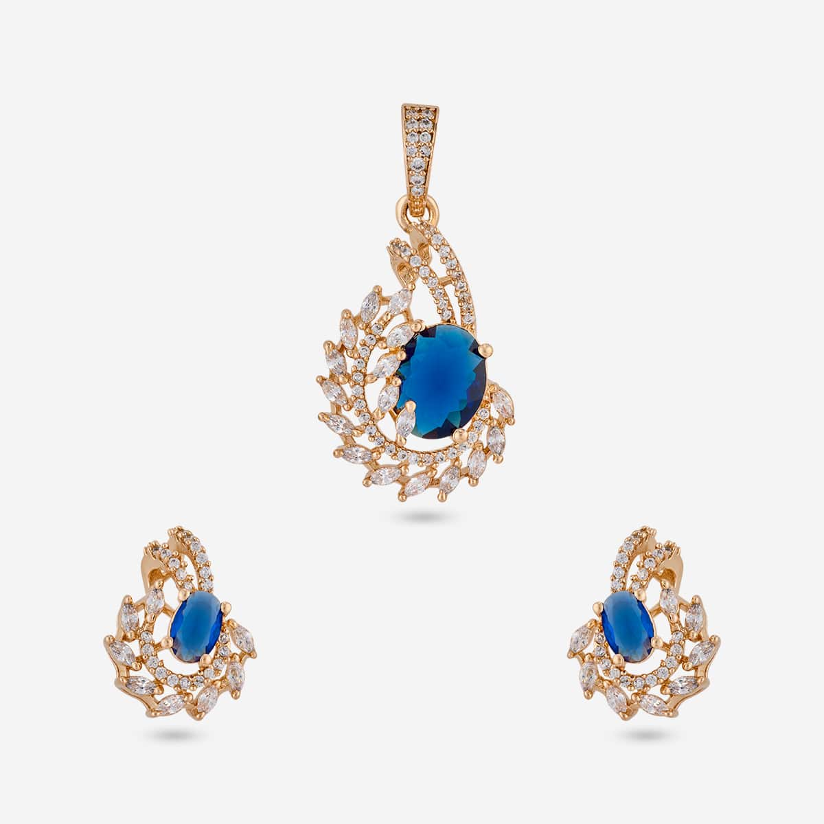 Zircon Pendant Set Zircon Pendant Earring 202363
