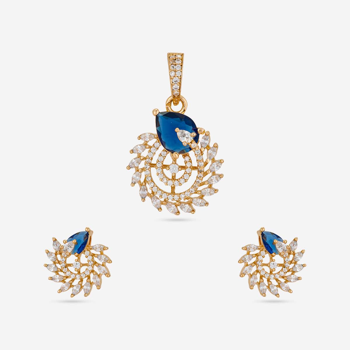 Zircon Pendant Set Zircon Pendant Earring 200539